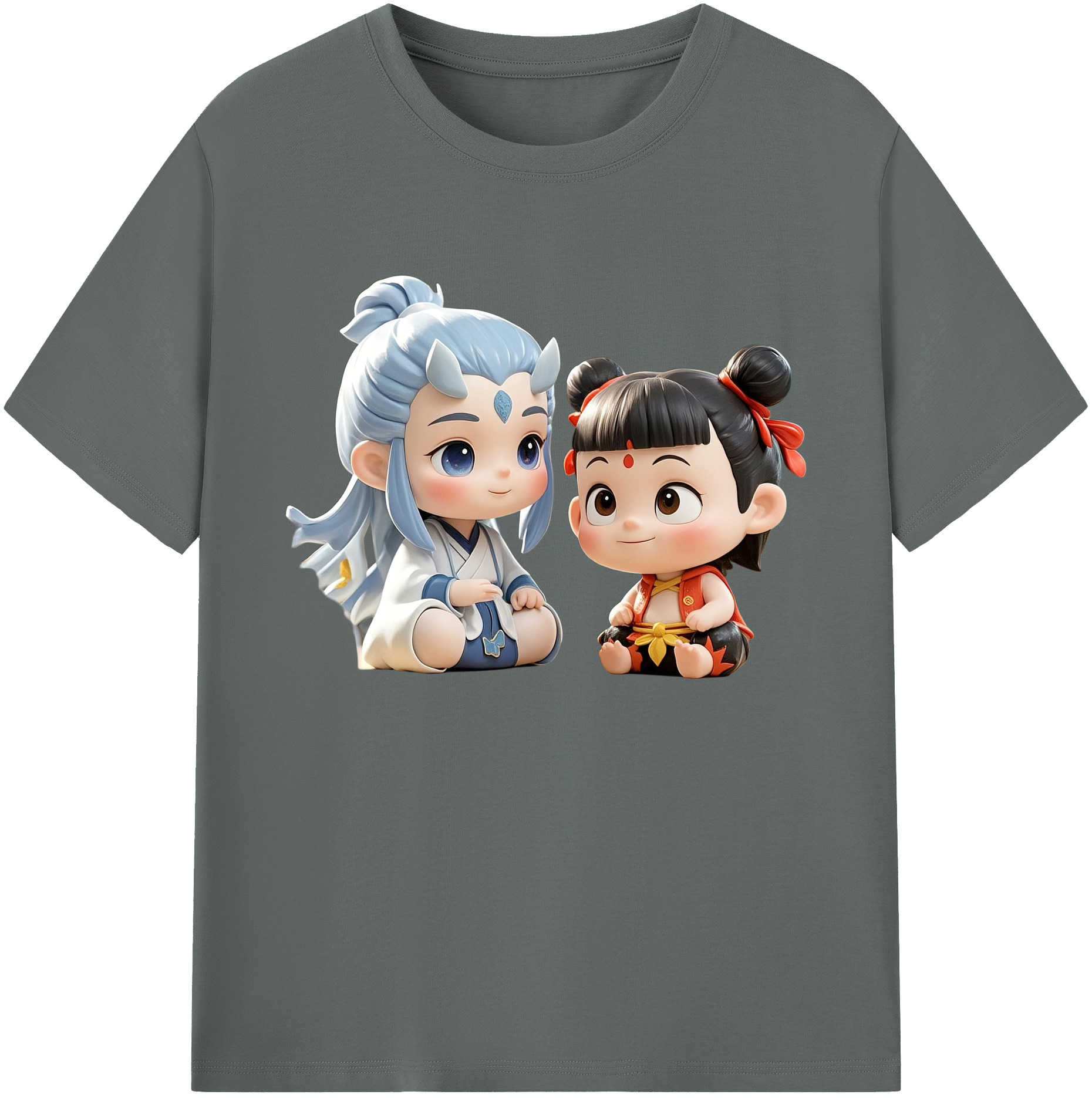 （画像用） Ne Zha 2 ナタ 魔童の大暴れ 綿100％ メンズ半袖Tシャツ｜肌触りやわらか＆通気性